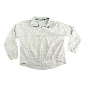 Nike Running Pullover Womens LARGE White Pullover Quarter Zip Brush Texture